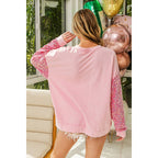 SEQUIN NUTCRACKERS VELVET SEQUIN WASHED PULLOVER