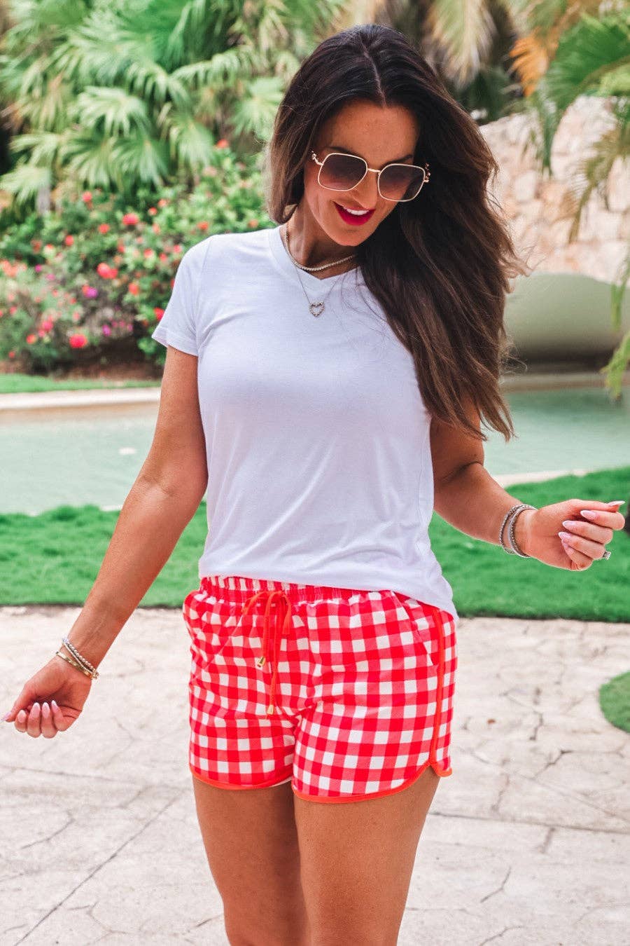 Red orange shorts
