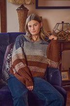 STRIPED MULTI COLOR CROP SWEATER