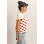 Sleeveless Ribbed Striped Knit Top
