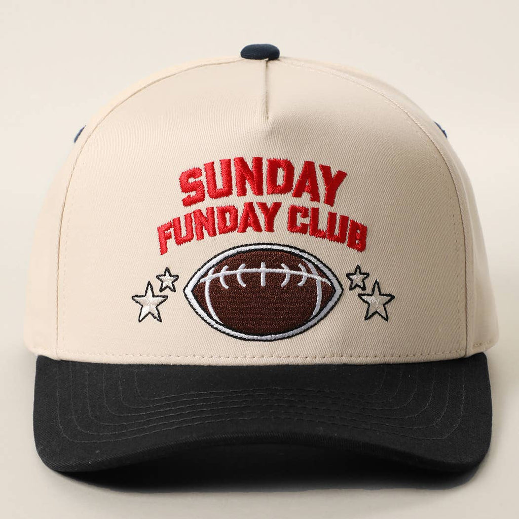 SUNDAY FUNDAY CLUB Embroidered Football Two-Tone Trucker Hat