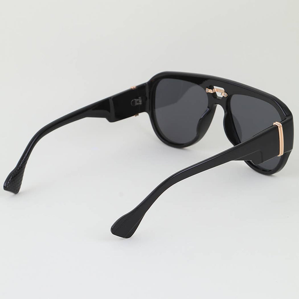 Leopard Straight Aviator Sunglasses