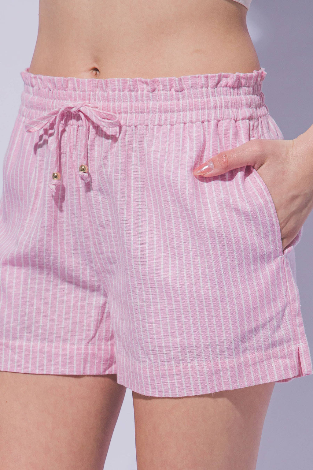 ...0324 Striped Linen Blend Shorts SI-29625