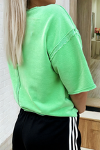 LAS-LIVE Crab Embroidery Short Sleeve Round Neck Tee (S-XL)
