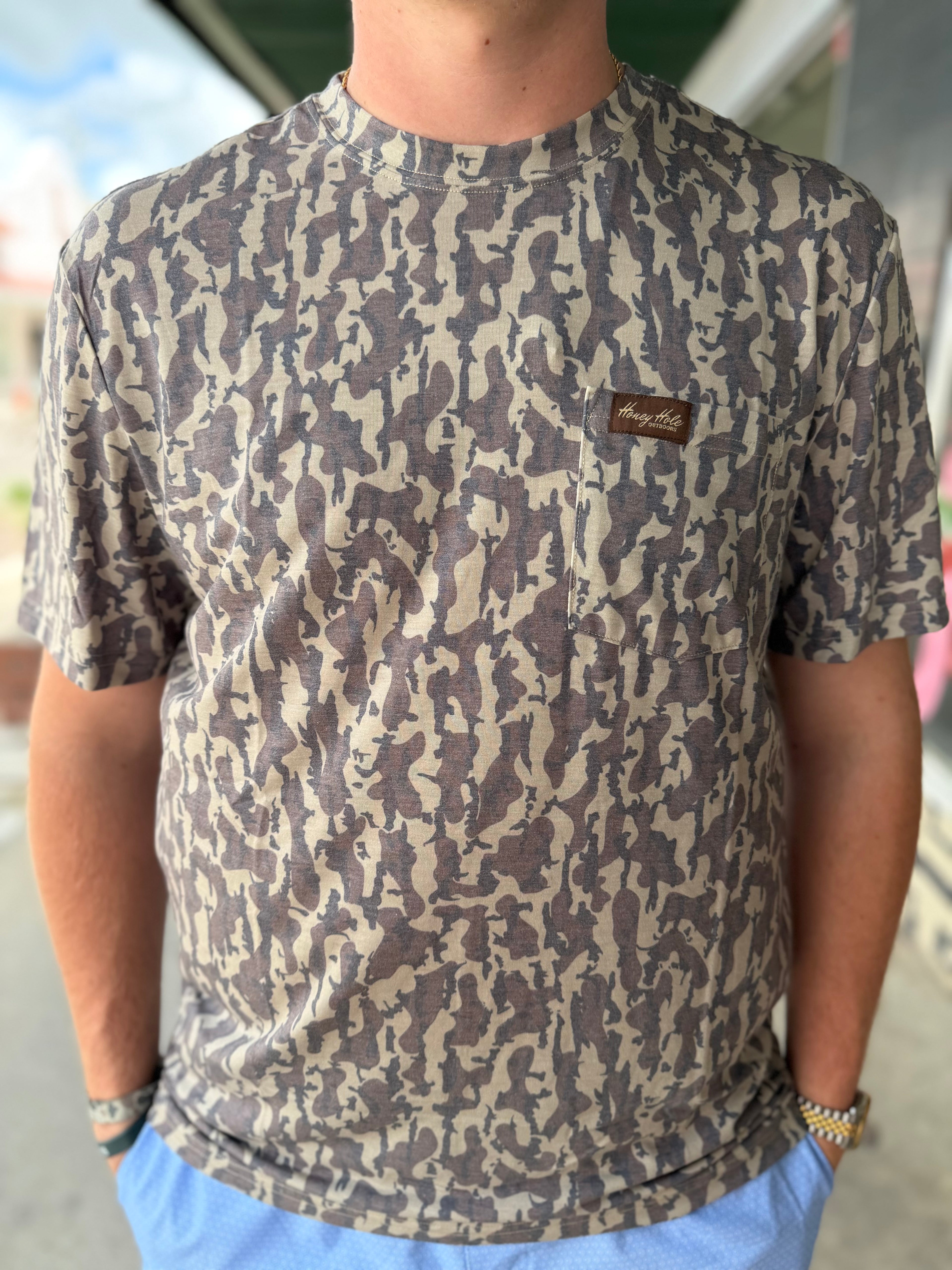Honey Hole Performance Shirt - Dark DBC Camo