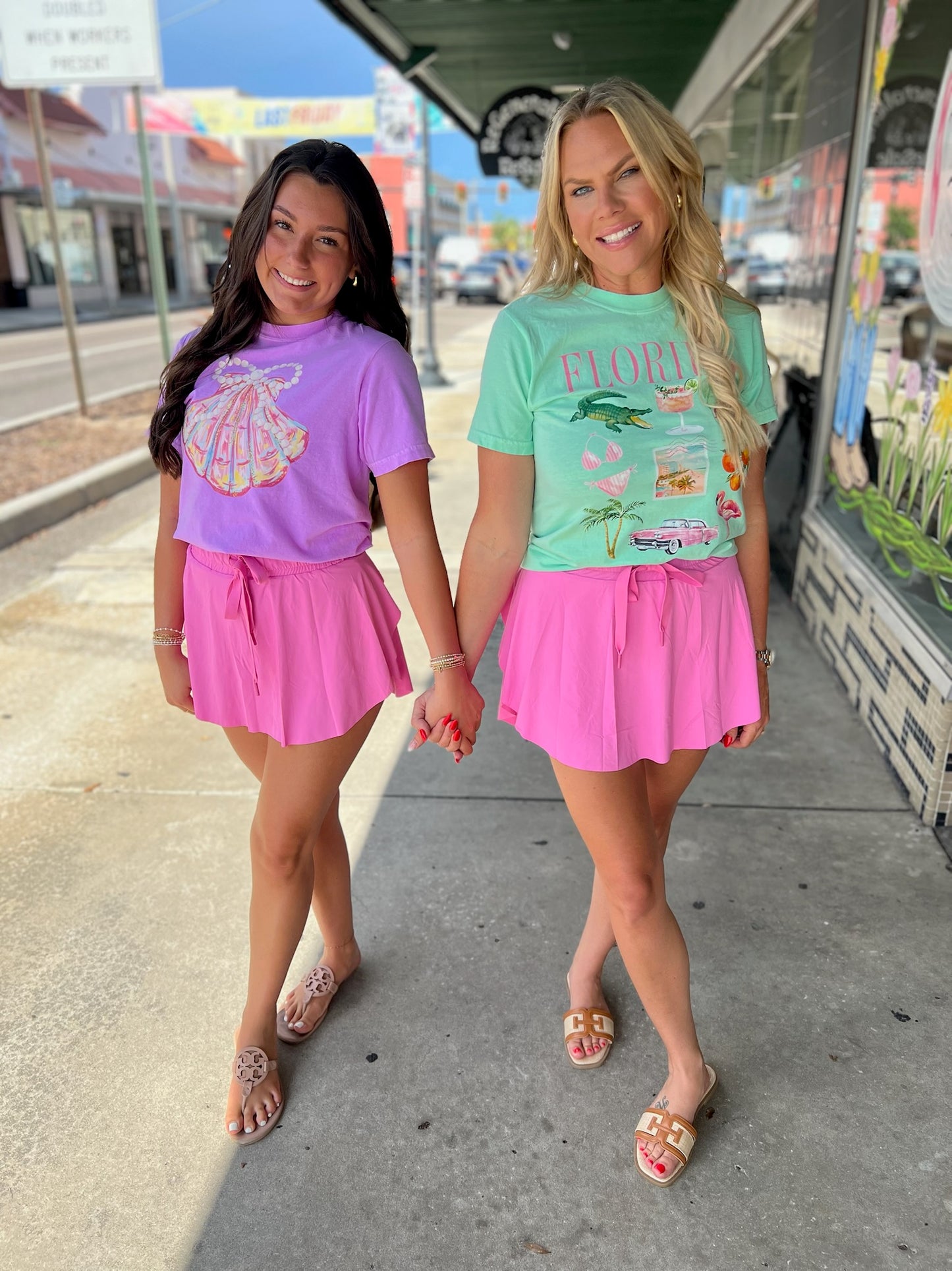 Solid Drawstring High Waist Skort