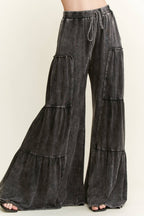 Mineral Washed Tiered Wide Leg Pants HP5033P1