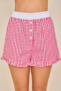 Sweet Gingham Button-Front Shorts