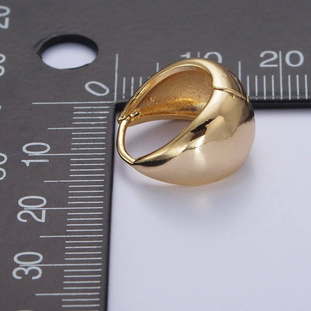 24K Gold Filled Chubby Band Hoops Earrings