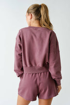 Mineral Wash Luxe Cropped Sweatshirt