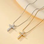 18K STAINLESS STEEL TARNISH FREE CROSS NECKLACE | 40NK9731