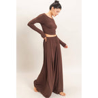 Long Sleeve Top & Wide Leg Pants Set