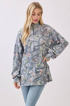 Camo Ribbed Quarter-Zip Pullover