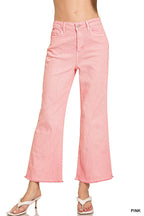 Acid Washed High Waist Frayed Hem Bootcut Pants