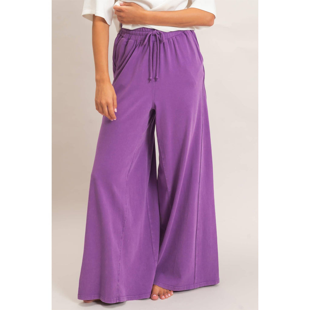 Wide Leg Mineral Wash Pants