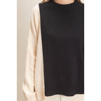 Two-Tone Knit Sweater