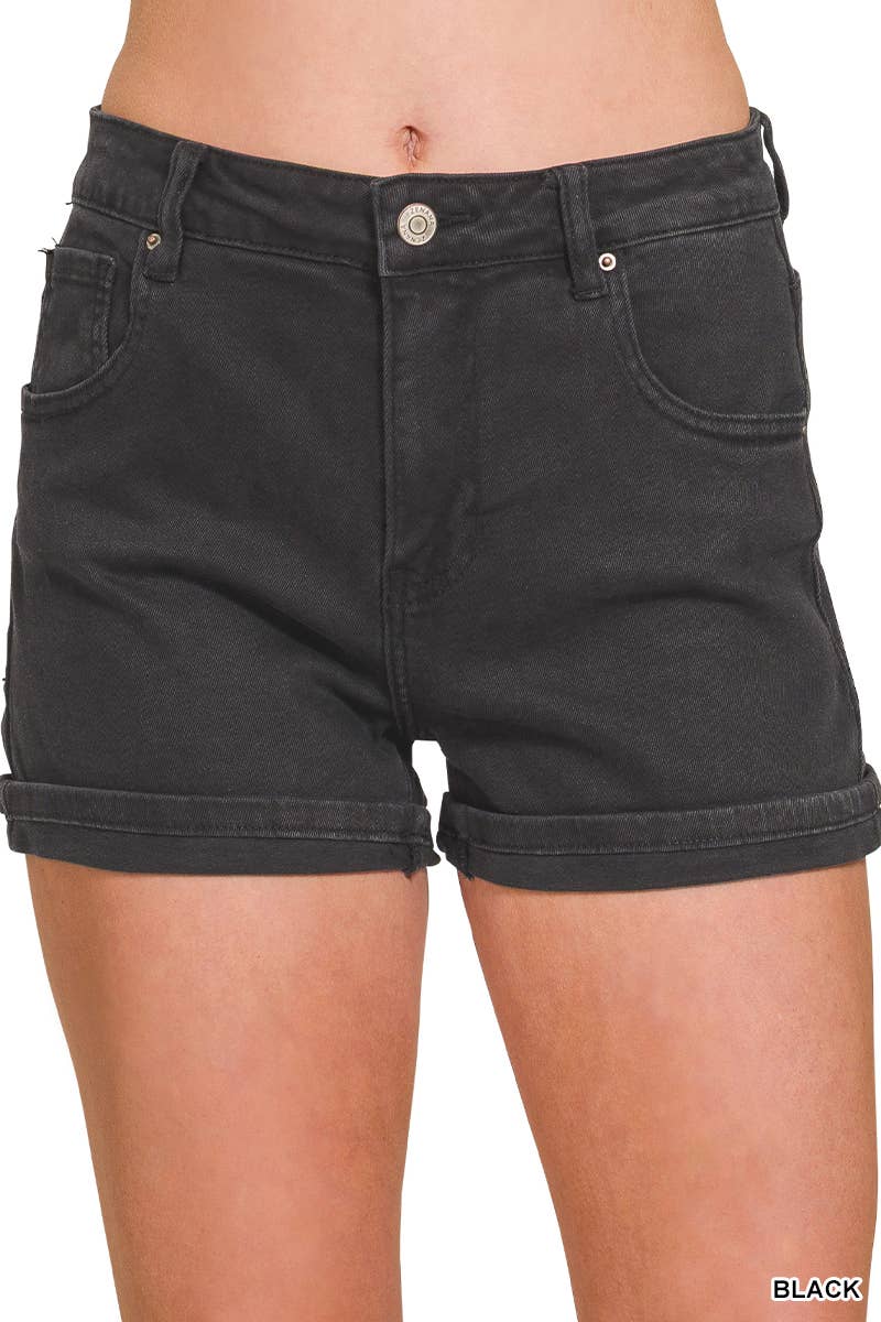 5 Pockets Cuffed Shorts - Zenana