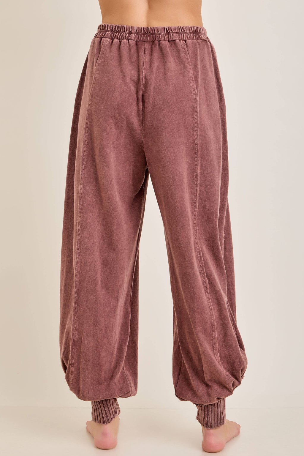 Zen Mineral Washed Ribbed  Baggy Lounge Balloon Pants HP7610