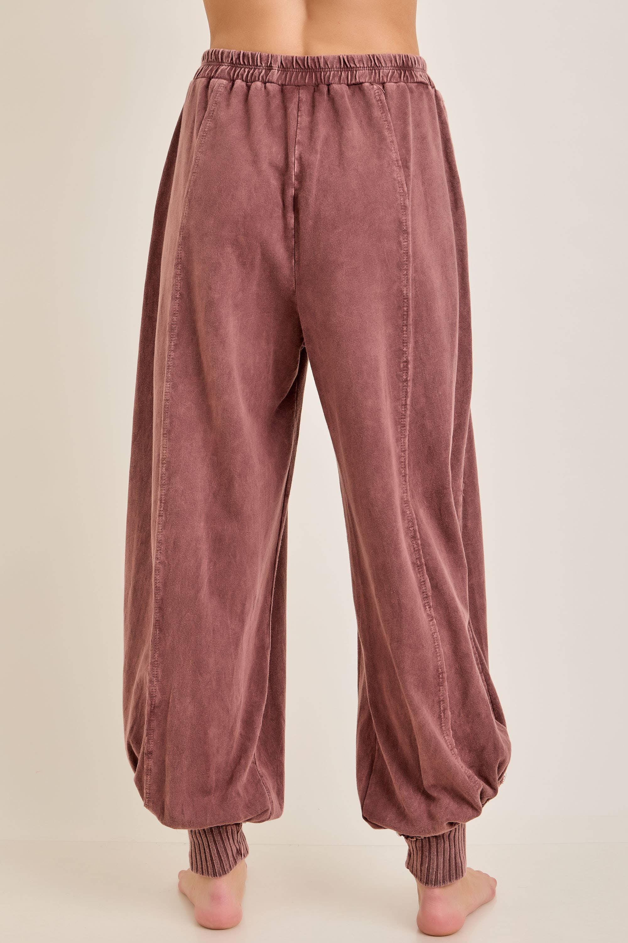 Zen Mineral Washed Ribbed  Baggy Lounge Balloon Pants HP7610