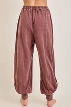Zen Mineral Washed Ribbed  Baggy Lounge Balloon Pants HP7610