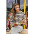 Stripe Henley Sweater