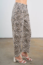 6851-LEOPARD PRINTING WITH RHINESTONE PANTS