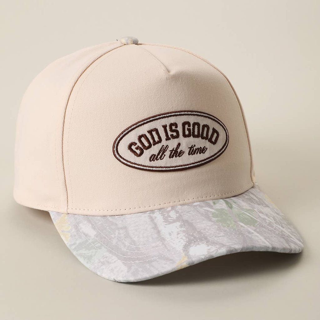 GOD IS GOOD All The Time Patch Camo Brim Baseball Cap