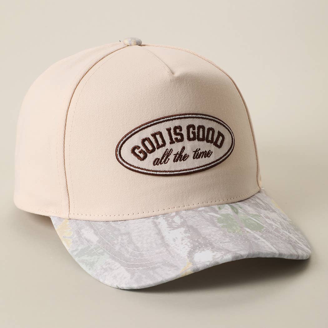 GOD IS GOOD All The Time Patch Camo Brim Baseball Cap