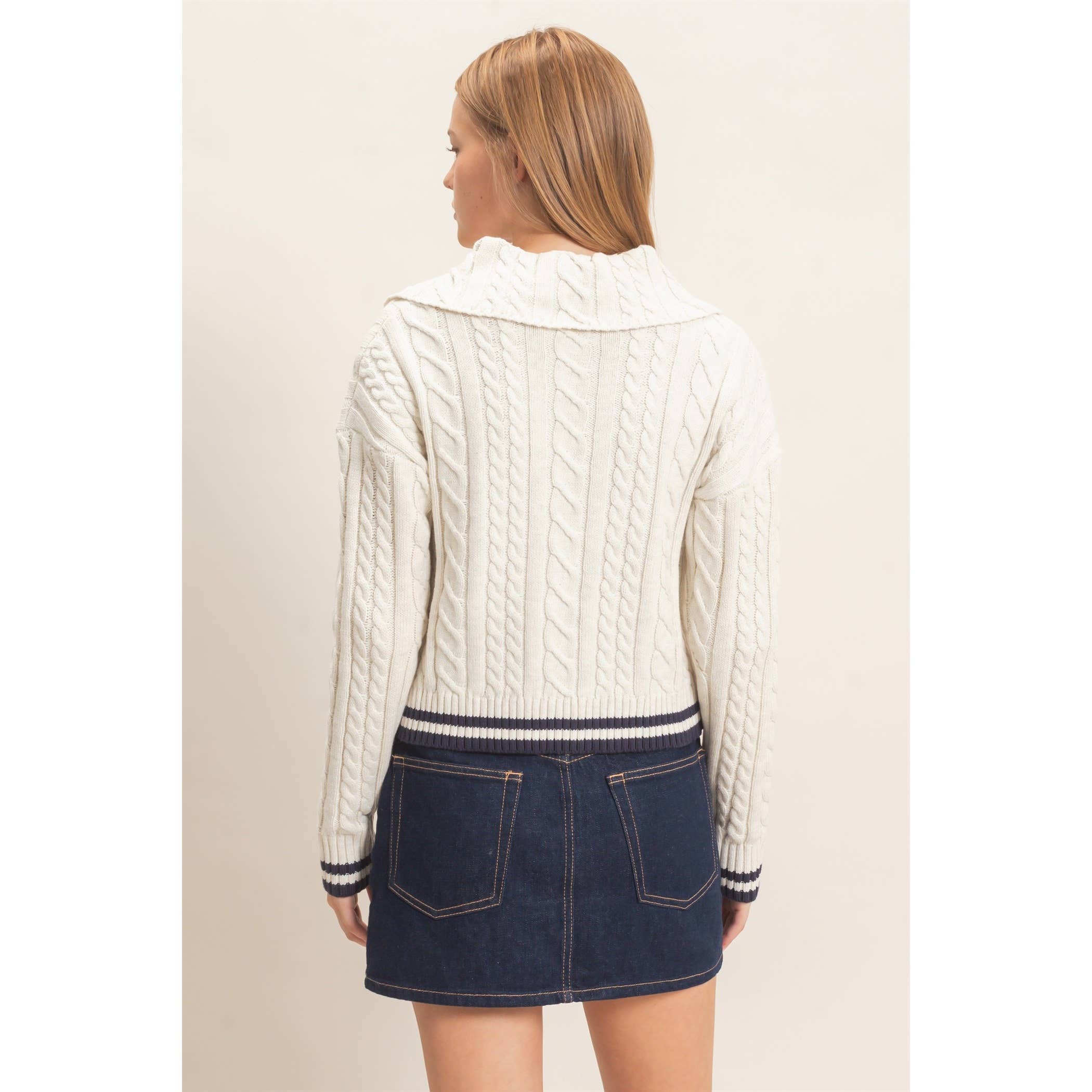 Cable Knit Collar Sweater