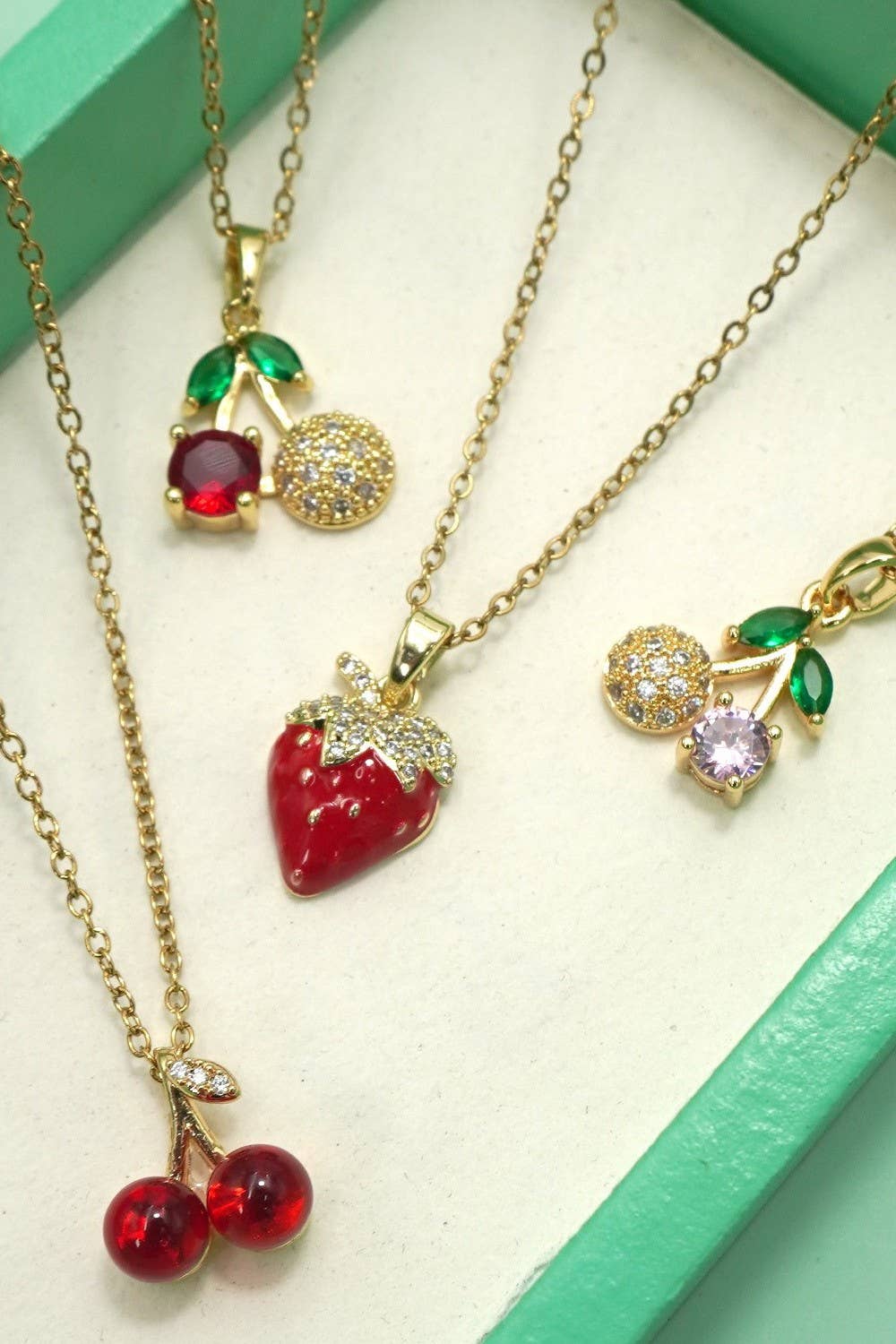 18K STAINLESS STEEL STRAWBERRY NECKLACE