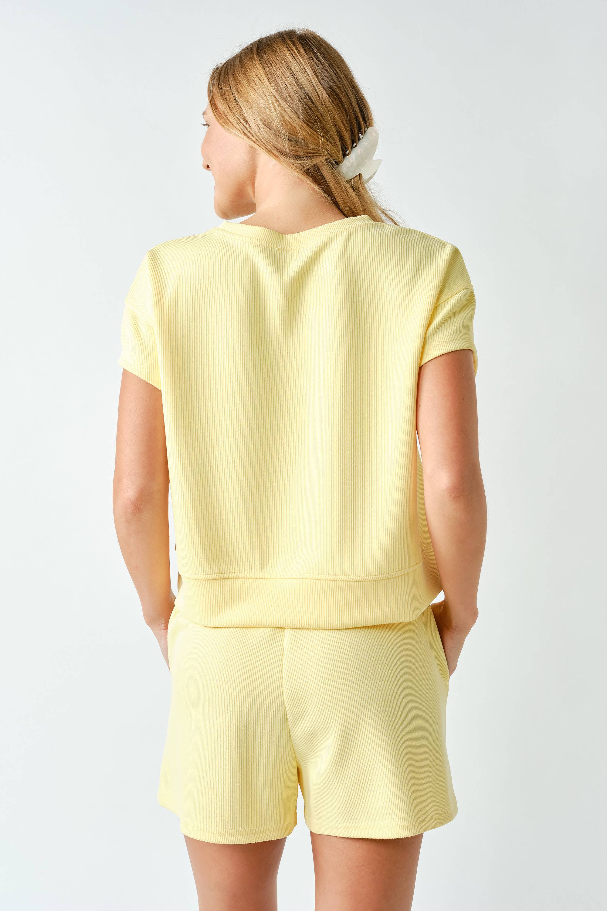 Luxe Sand Wash Rib Classic Tee Set