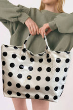 LAS Polka Dot Durable Waterproof PVC Tote Bag