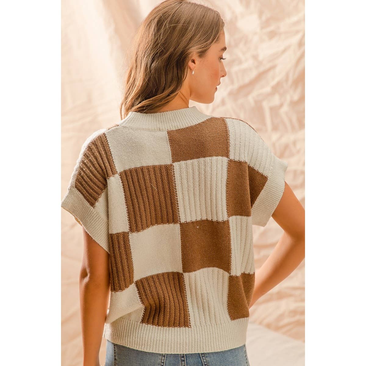 CHECK PLAID CASUAL SWEATER TOP