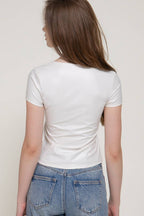 Stretch Faux Leather Top