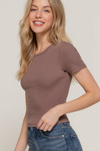 ...Cotton Jersey Baby Rib Tee