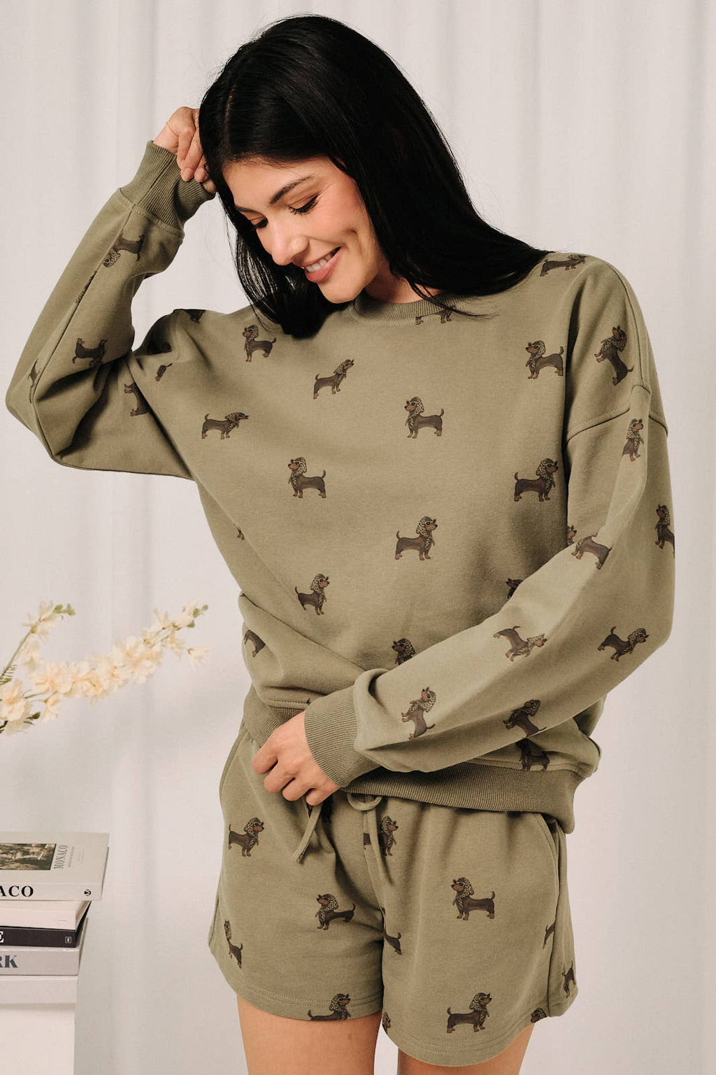 Weenie Dog All Over Print Crew Neck Sweatshirt
