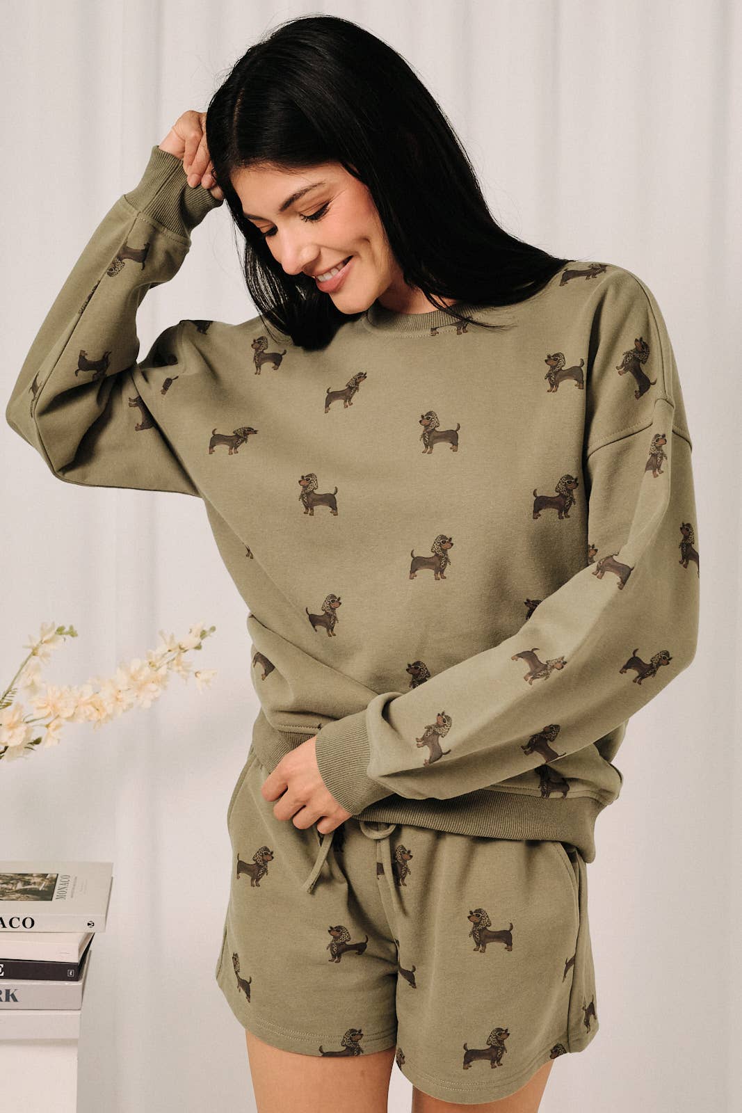 Weenie Dog All Over Print Crew Neck Sweatshirt