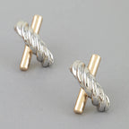 Two Toned Twisted X Earrings