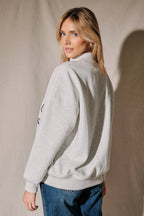 Mock Neck Christmas Cocktail Graphic Sweatshirt