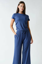 Marlow Short-Sleeve Ruched Two-Piece Set