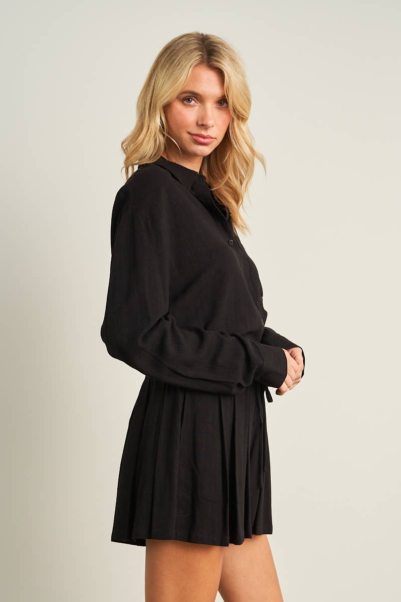7891SET-Button-Down Shirt & Ruffle Shorts Set