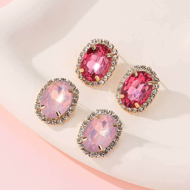 Vintage-Style Rhinestone Stud Earrings | 40E513
