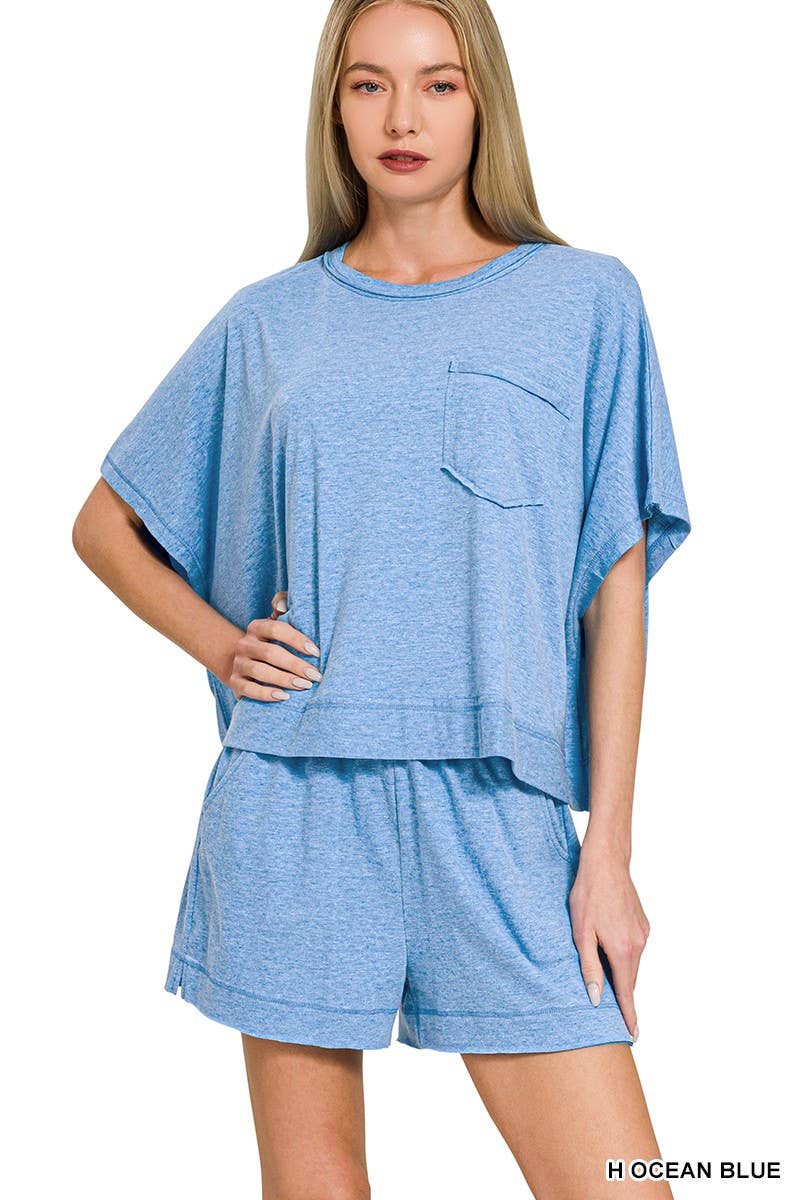 Exposed Seam Boxy Top N Shorts Set
