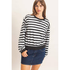 Striped Crew Neck Sweatshirt