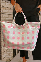 LAS Polka Dot Durable Waterproof PVC Tote Bag