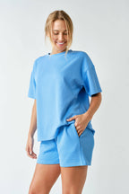 Luxe Sand Wash Rib Classic Tee Set