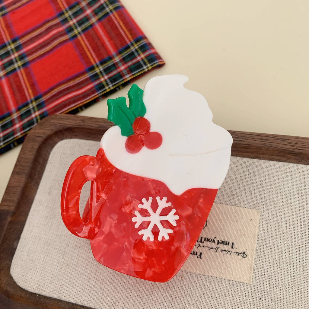 CHRISTMAS TREE SANTA SNOWMAN HAIR CLAW CLIPS | 40H939
