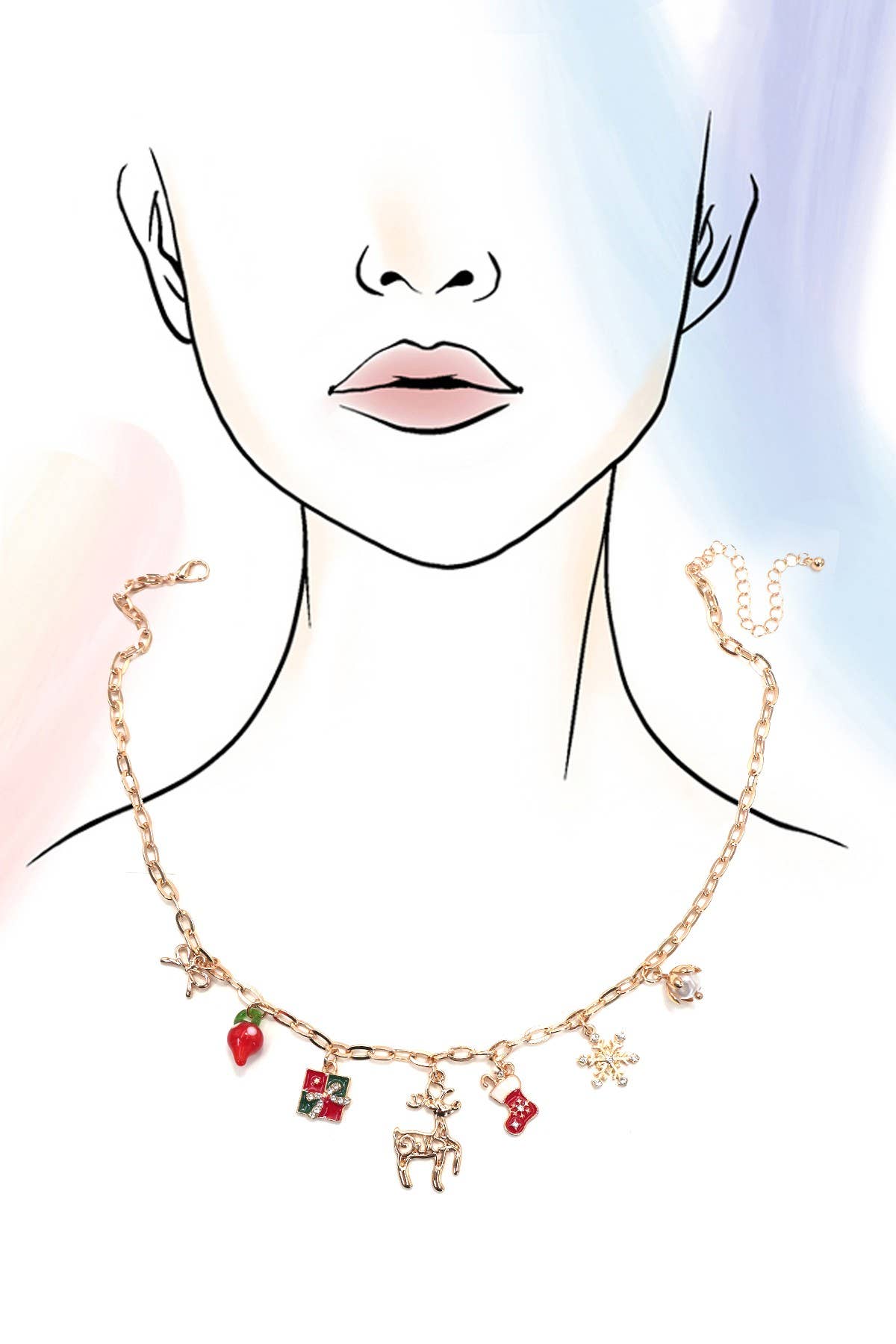 RUDOLPH CHRISTMAS CHARM NECKLACE