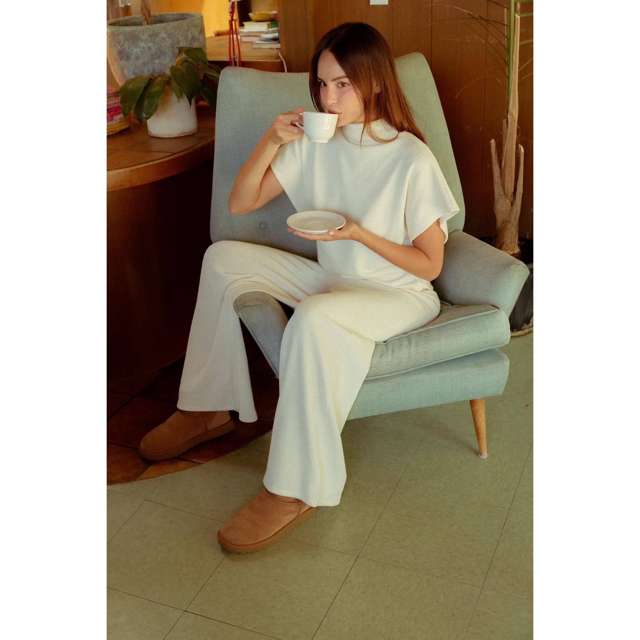 Dolman Sleeve Top And Pant Set