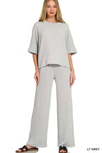 Raised Rib Short Sleeve Tee And Pants Set